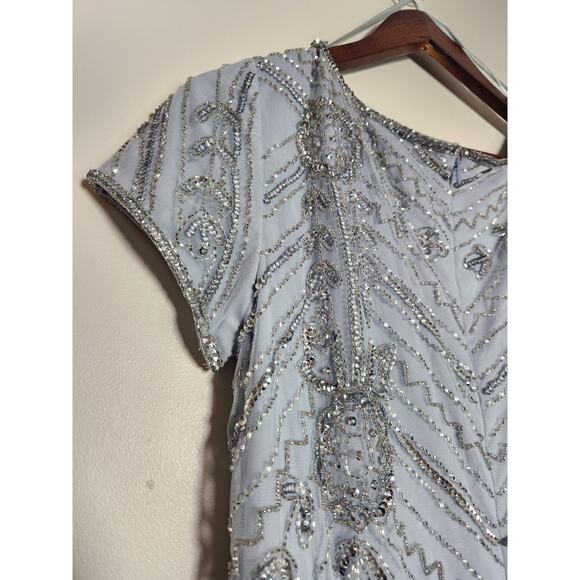 Adrianna Papell Light Blue Beaded Maxi Dress - Picture 5 of 16